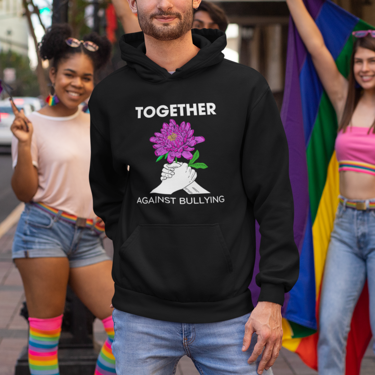 Anti Bullying Hoodie Together Against Bullying Orange - Wonder Print Shop