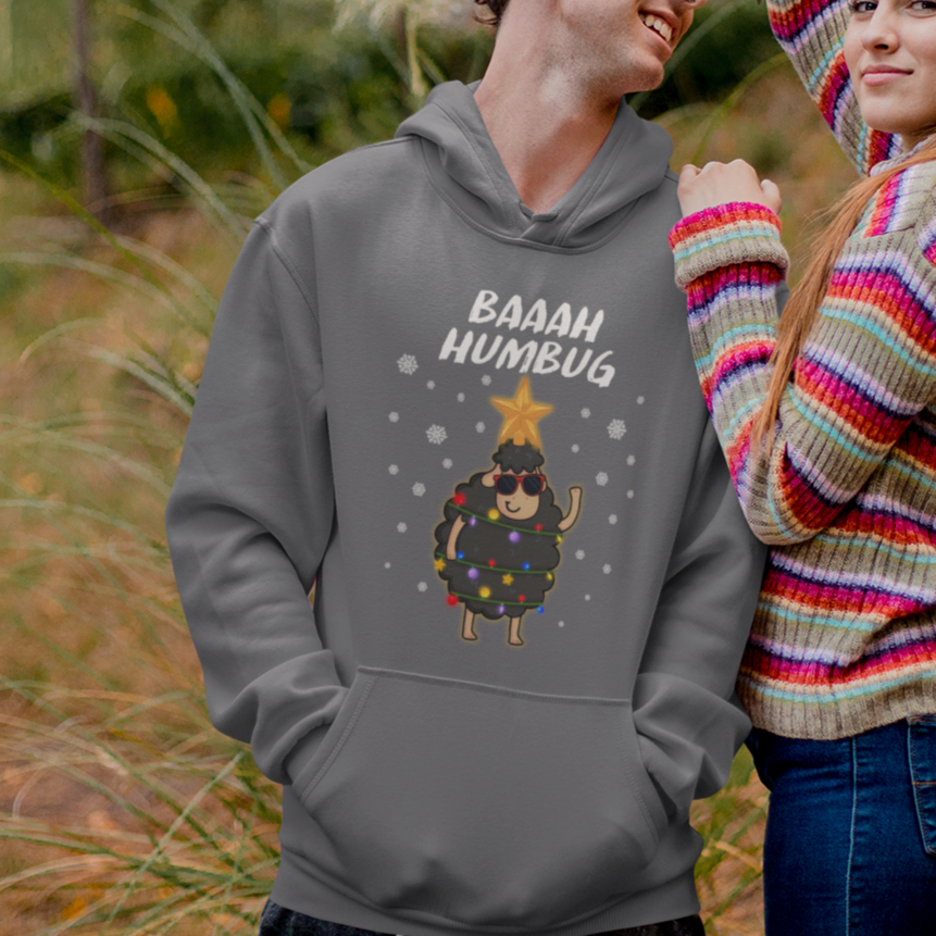 Baaah Humbug Funny Sheep Anti Christmas Lights Hoodie - Wonder Print Shop