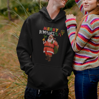 Christmas Hoodie Merry Kwanzaa African American Santa - Wonder Print Shop