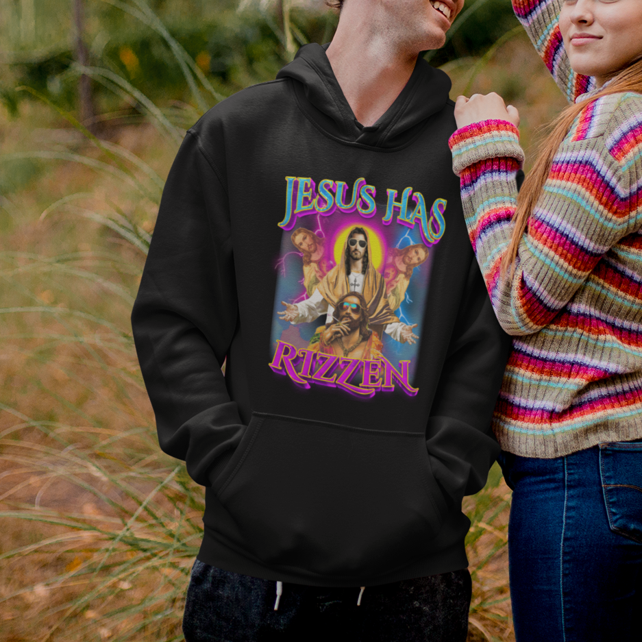 Jesus Has Rizzen Christian Funny Cool Meme Hoodie - Wonder Print Shop
