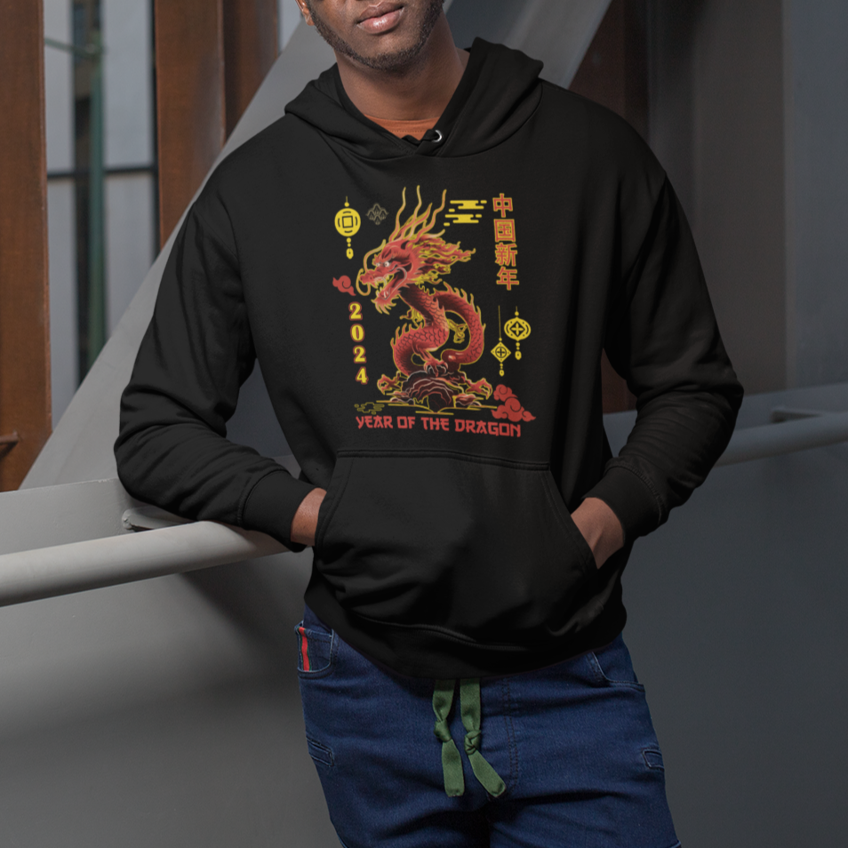 Lunar New Year Chinese Happy 2024 Year of the Dragon Hoodie - Wonder Print Shop