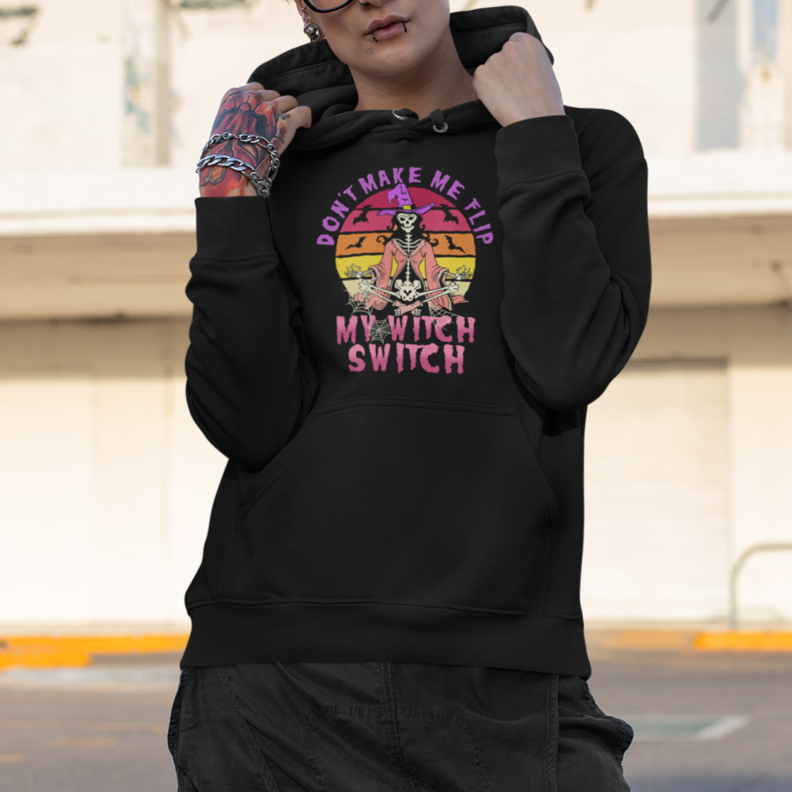 Halloween Witch Hoodie Don't Make Me Flip My Witch Switch Halloween Costume - Wonder Print Shop