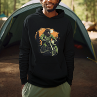 Bigfoot Biker Funny Sasquatch Riding A Motorcycle Vintage Hoodie - Wonder Print Shop