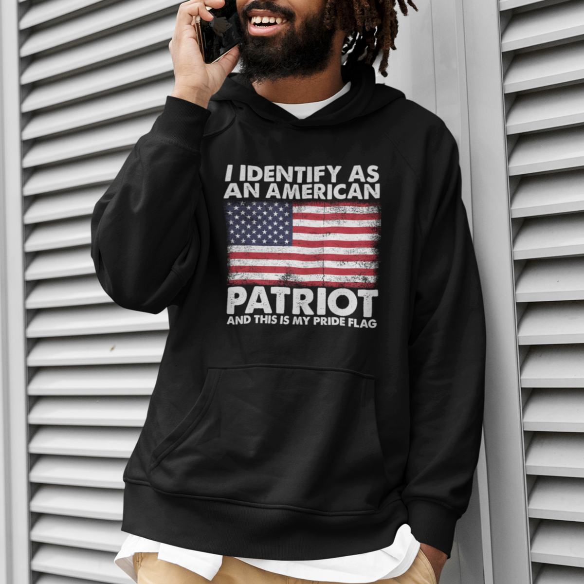 American Patriot Hoodie I Identify As An American Patriot This Is My Pride Flag - Wonder Print Shop