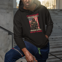 Veteran Hoodie I'd Rather Die On My Feet Than Live On My Knees US Flag Grumpy Old Soldier - Wonder Print Shop