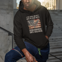 American Patriot Hoodie The Devil Saw Me With My Head Down Until I Said Amen US Flag - Wonder Print Shop