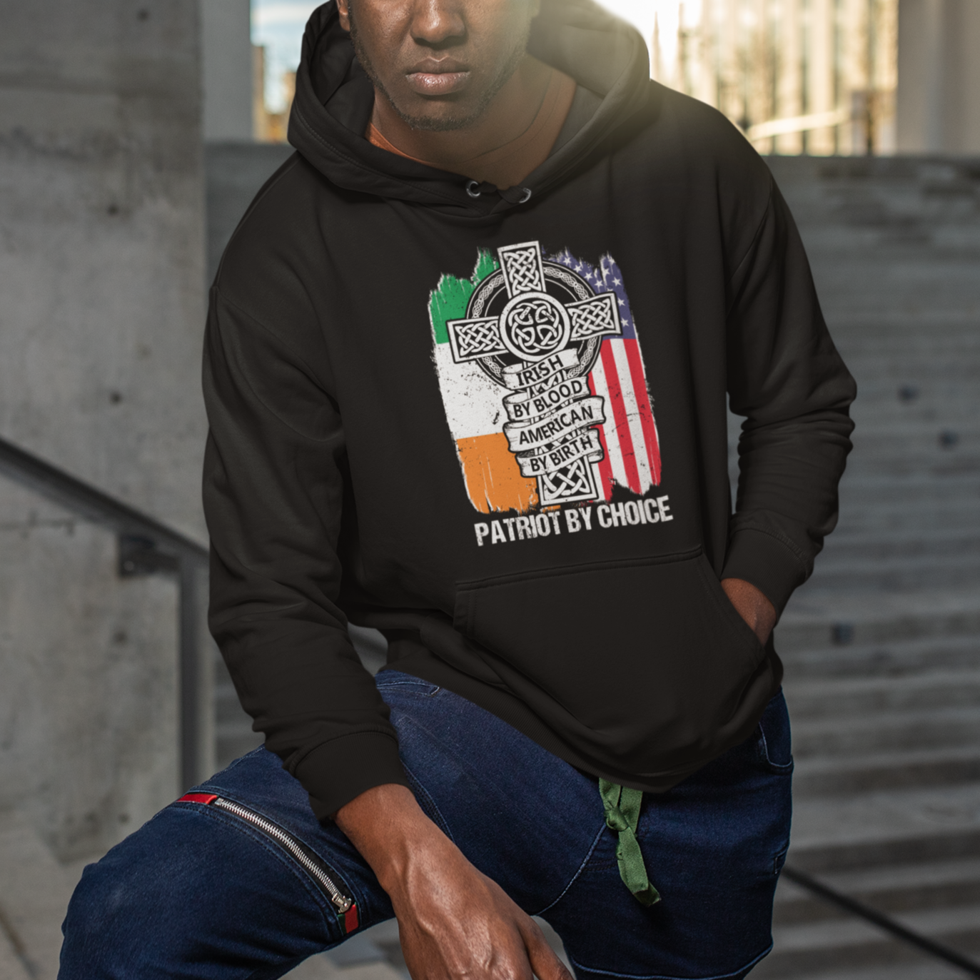 Irish By Blood American By Birth Patriot By Choice Hoodie - Wonder Print Shop