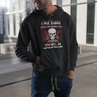 Armed Skull Hoodie You May Not Like Guns But You Call Someone With A Gun And Pray - Wonder Print Shop