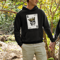 Poker Hoodie Couple Matching - 1/2 Card King Skull - Wonder Print Shop