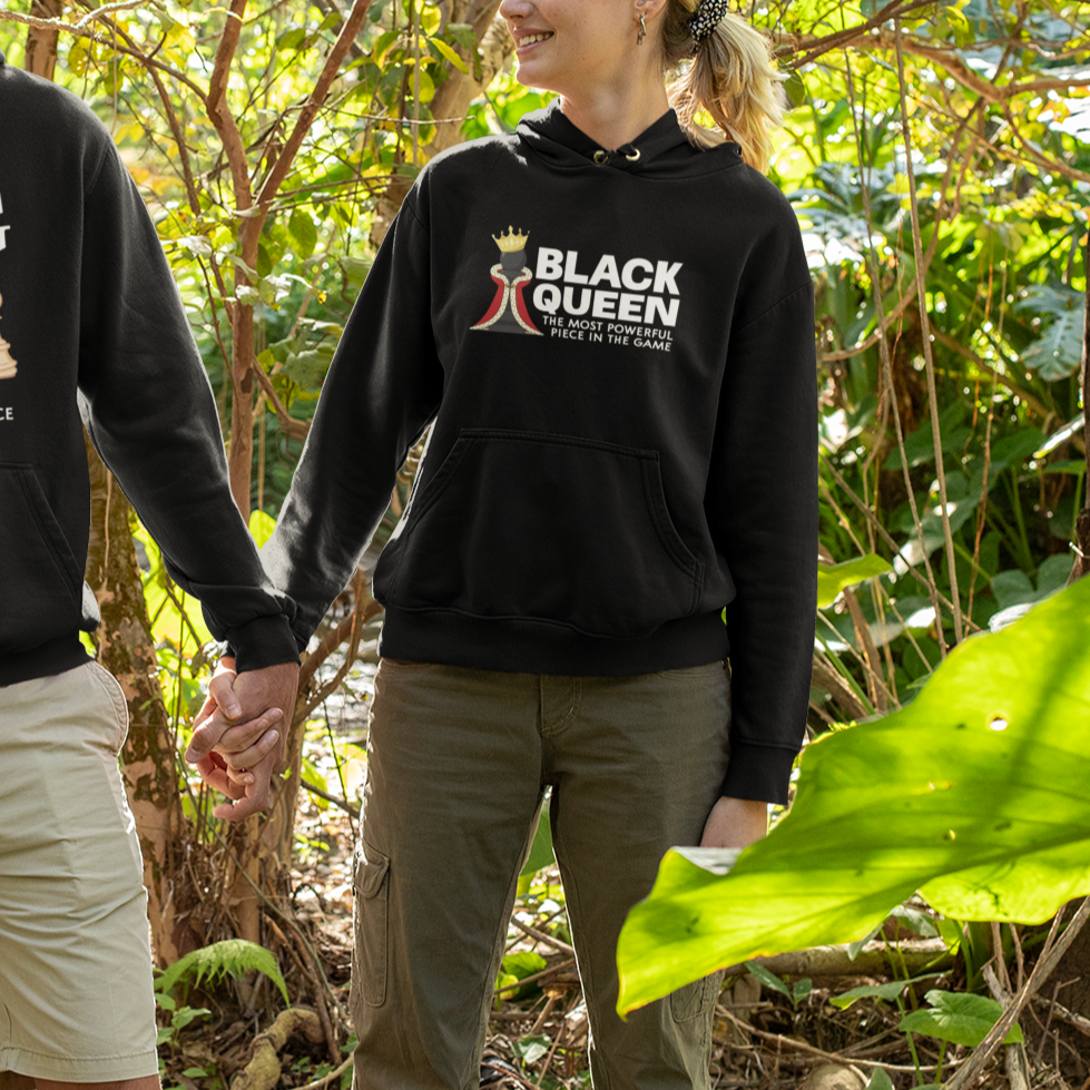 Black Queen The Most Powerful Piece In The Game Chess Hoodie - Wonder Print Shop