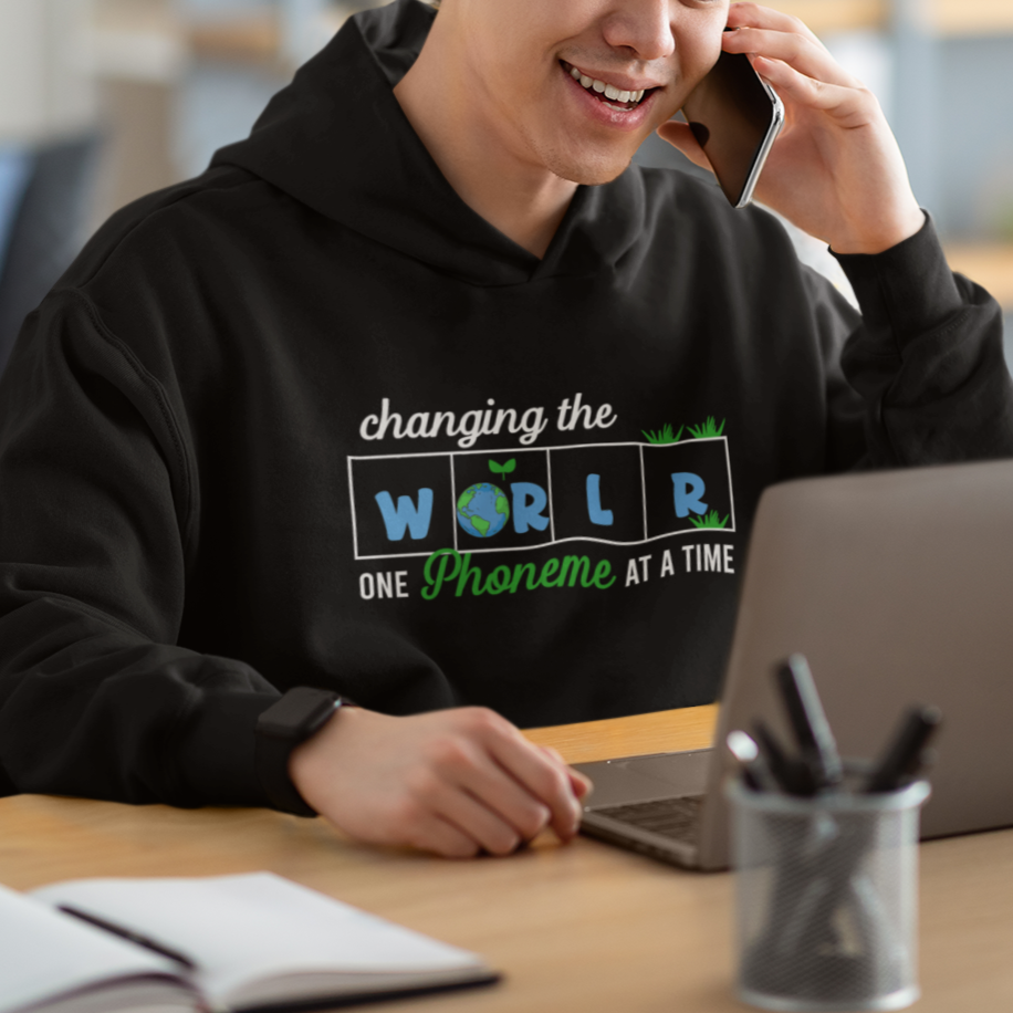 Teacher Hoodie Changing The World One Phoneme At A Time Motivational Quote Teaching - Wonder Print Shop