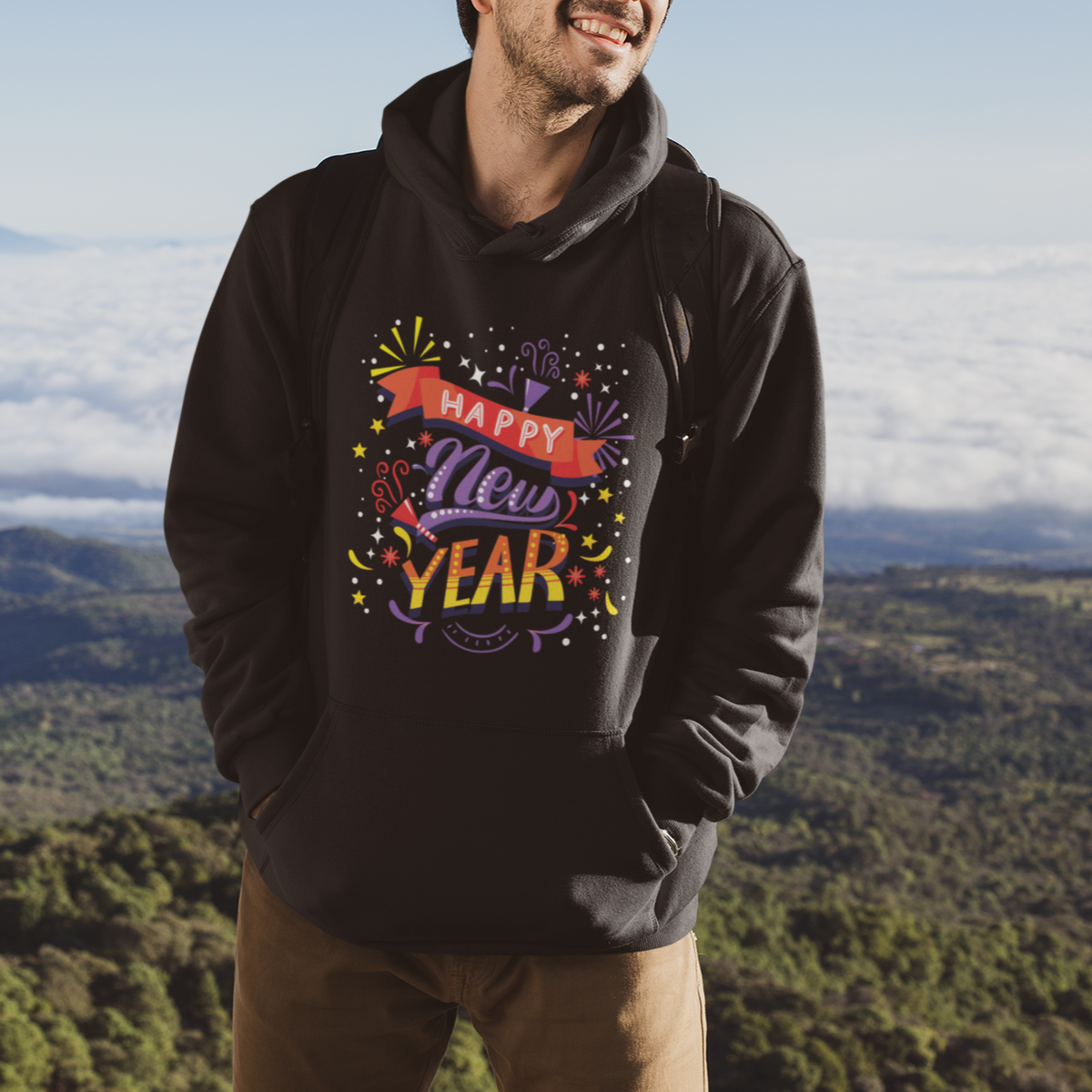 Happy New Year 2024 Firework Lucky Years Hoodie - Wonder Print Shop