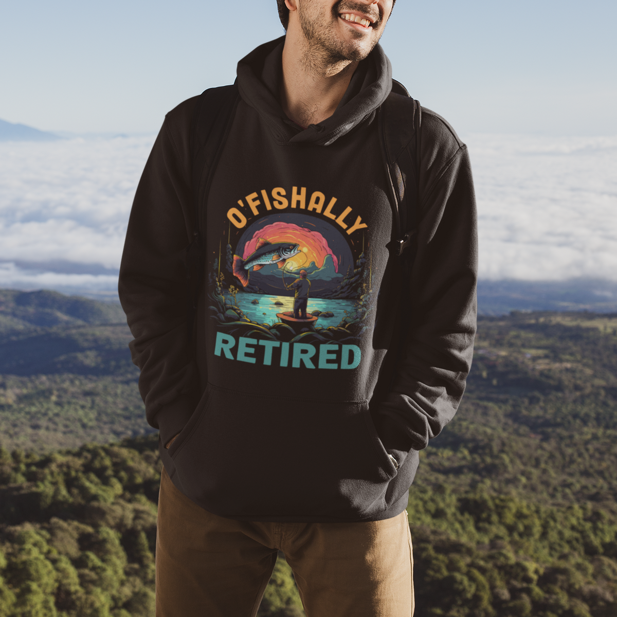 Retirement Hoodie O'fishally Retired Fishing Men - Wonder Print Shop
