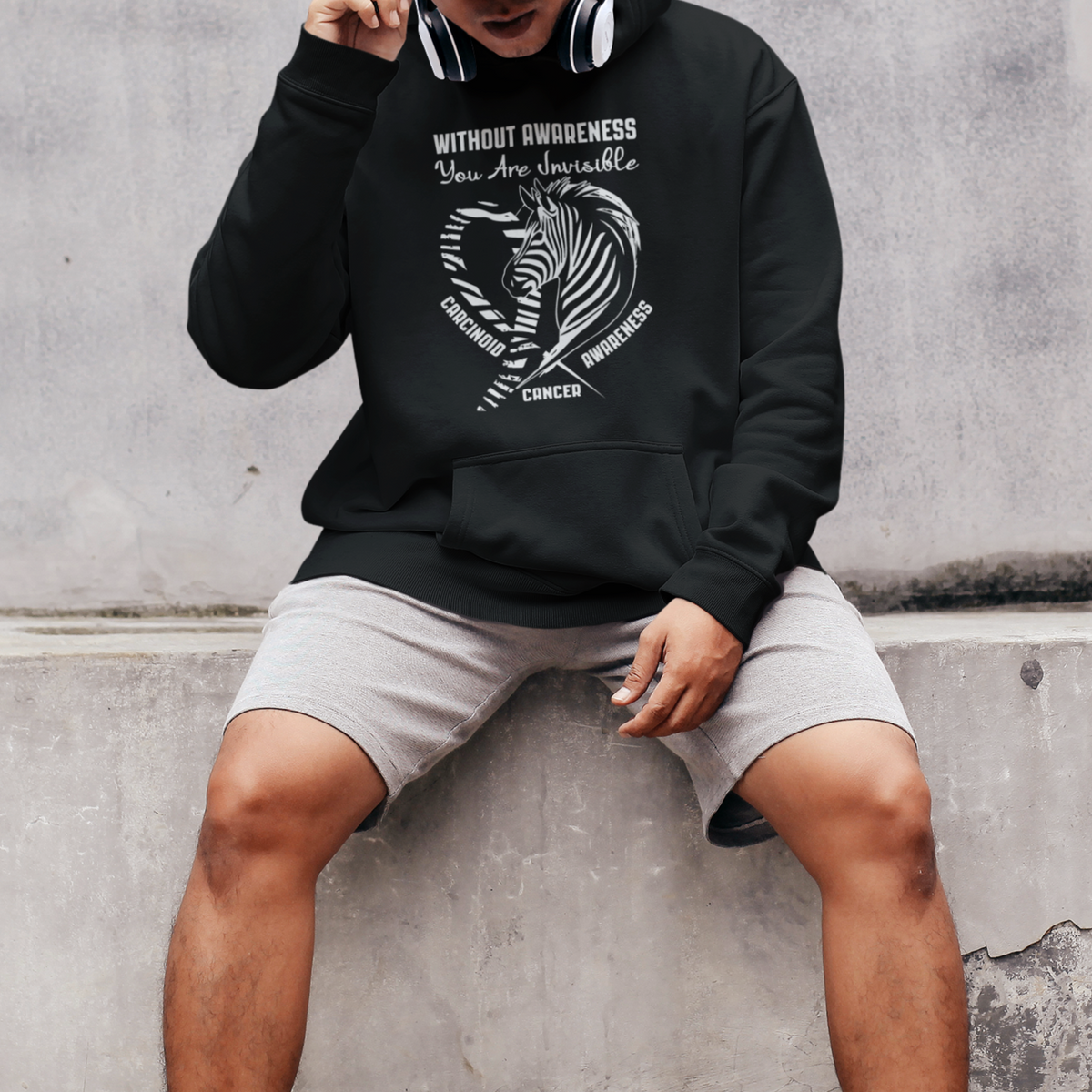 Without Awareness You Are Invisible Carcinoid Cancer Hoodie - Wonder Print Shop