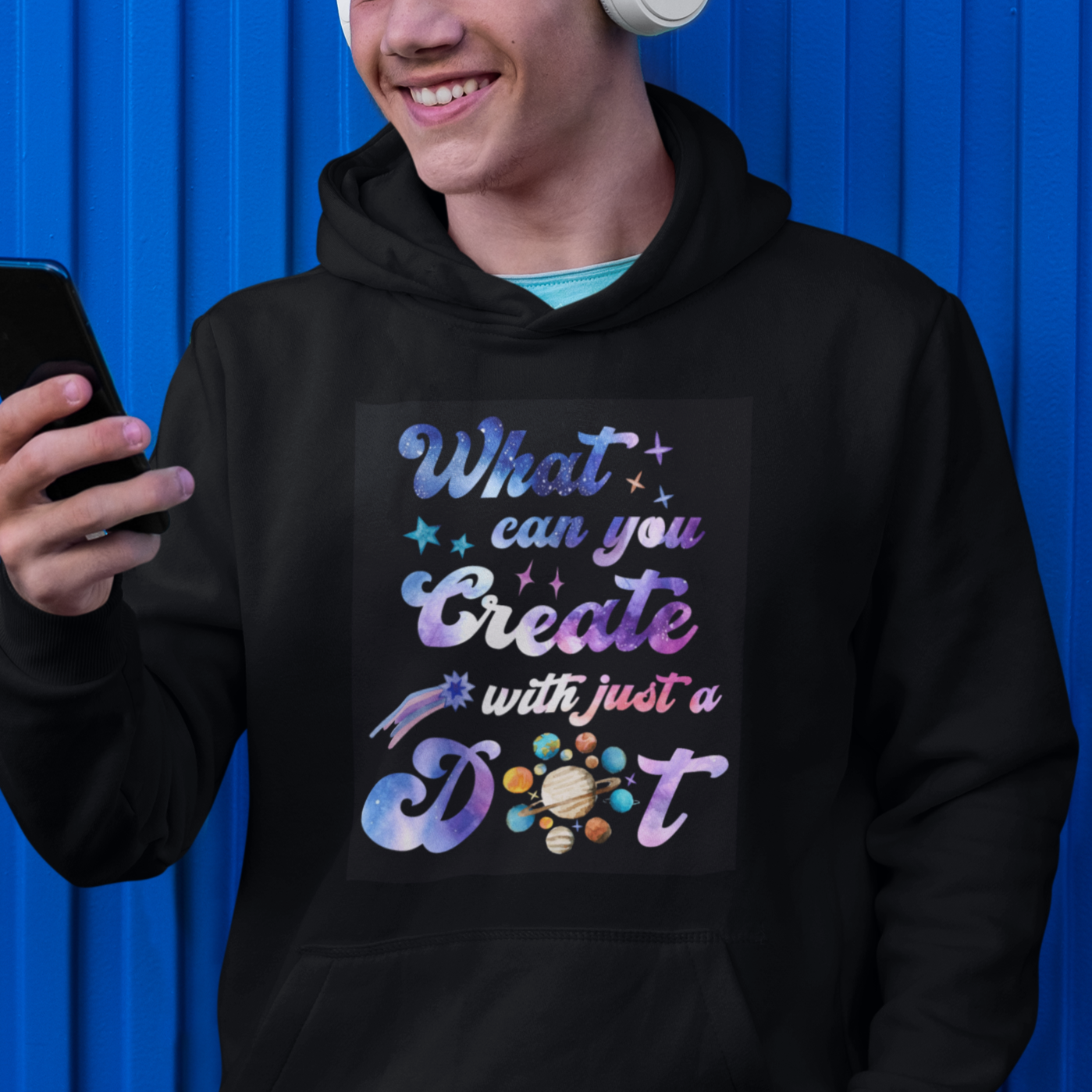 Dot Day Hoodie What Can You Create With Just A Dot Space Polka Dot - Wonder Print Shop