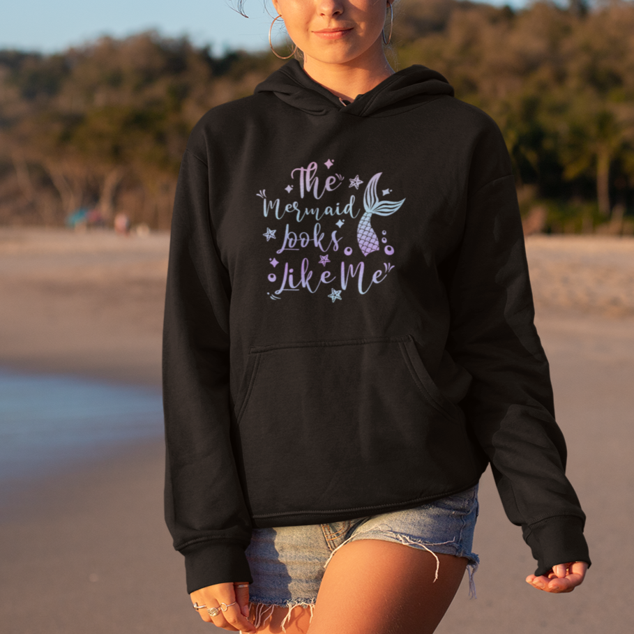 Funny Mythical The Mermaid Looks Like Me Hoodie - Wonder Print Shop