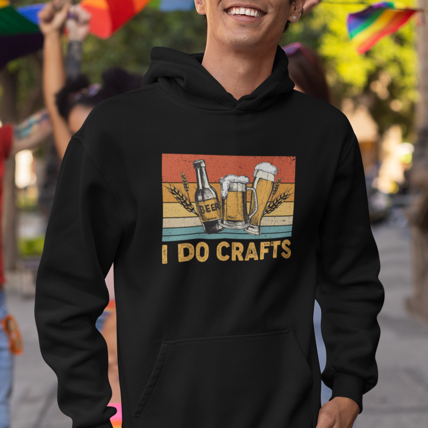 Beer Lover Hoodie I Do Crafts Beer Retro Home Brewing Vintage Craft Beer Lover - Wonder Print Shop
