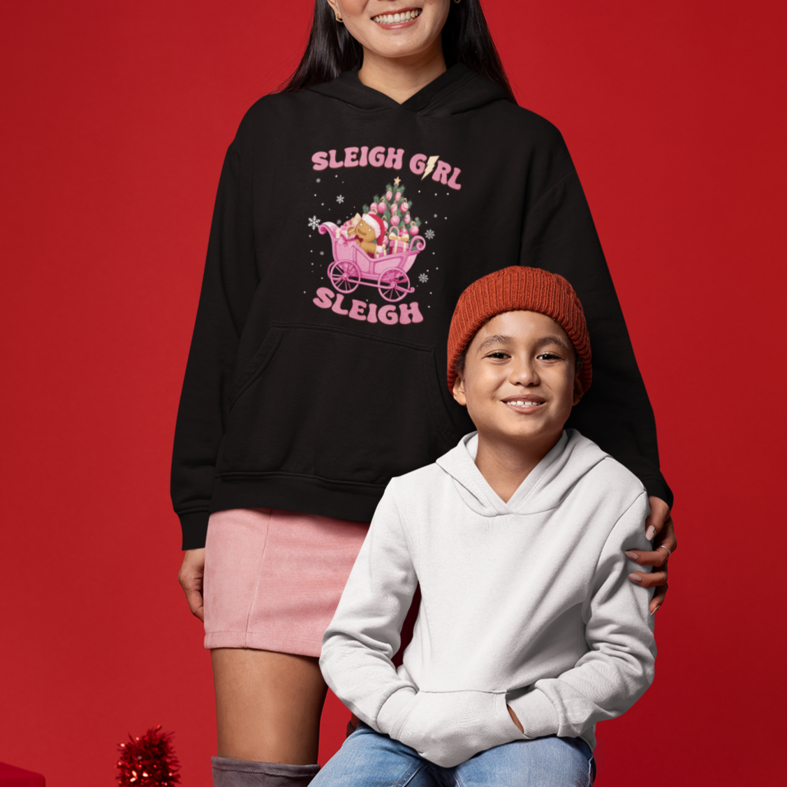 Sleigh Girl Sleigh Christmas Groovy Gingerbread Man Xmas Holidays Hoodie - Wonder Print Shop