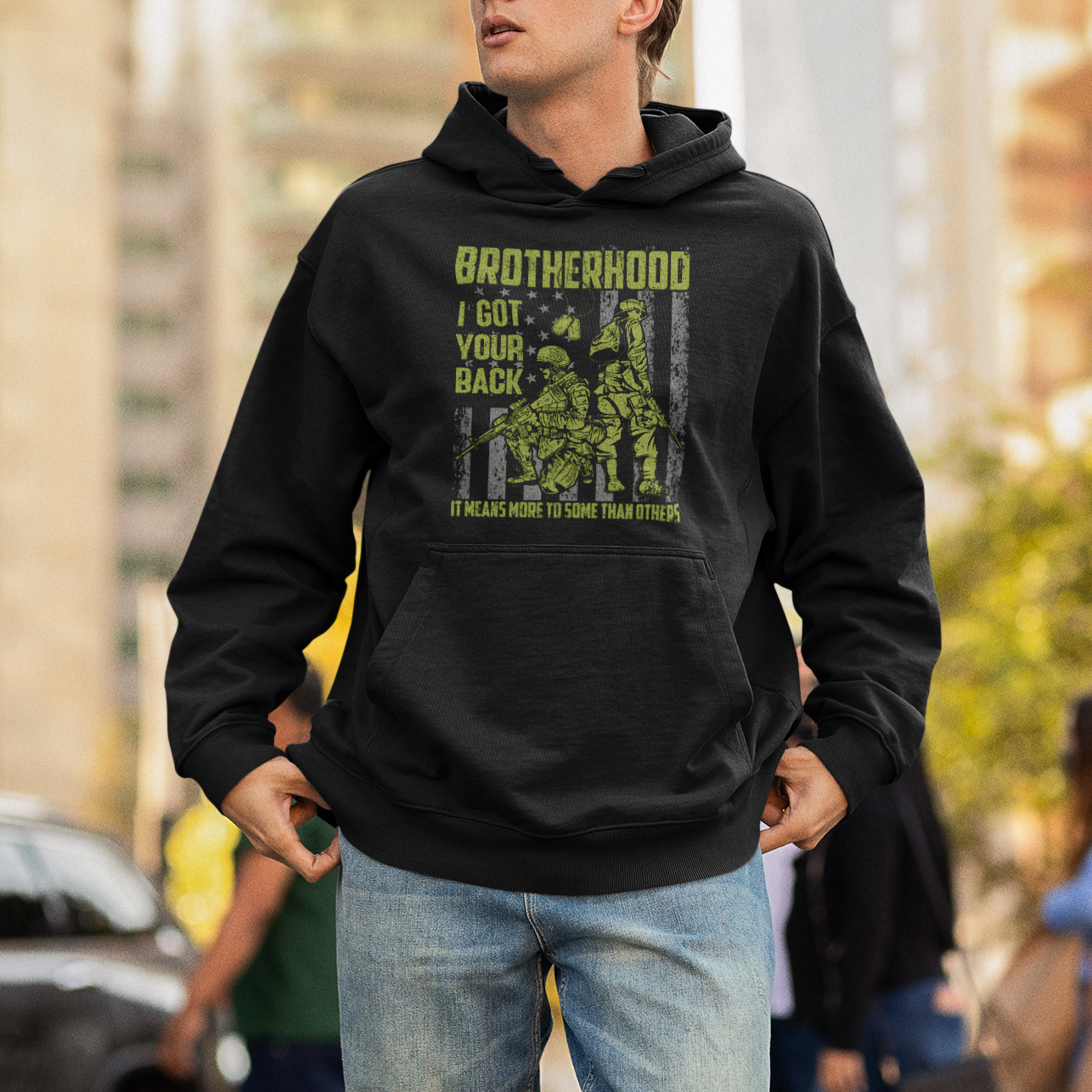 American Veteran Hoodie Brotherhood Means More To Some Than Others - Wonder Print Shop