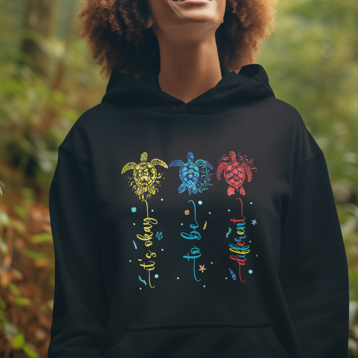 Autism Awareness Hoodie It's Ok To Be Different Sea Turtle - Wonder Print Shop