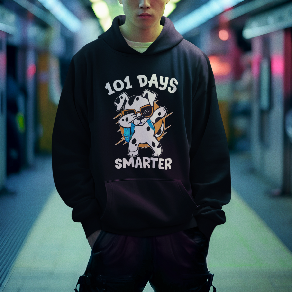 101 Days of School Dalmatian Dog Hoodie Dabbing 101 Days Smarter - Wonder Print Shop