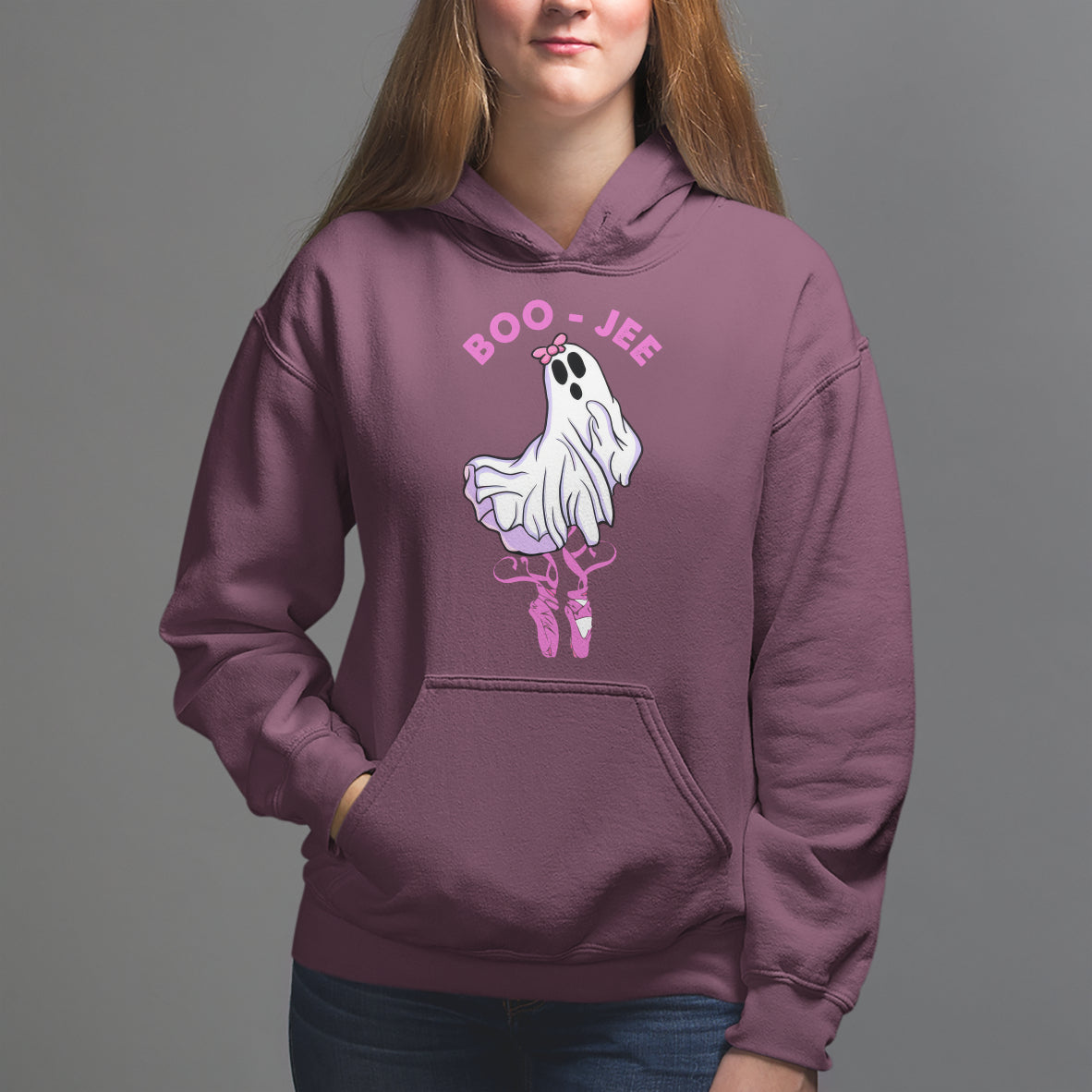 Halloween Hoodie Boo-Jee Ballerina Spooky Season Cute Ghost - Wonder Print Shop