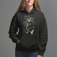 Halloween Mermaid Hoodie Mermaid Skeleton Spooky Season In Ocean - Wonder Print Shop