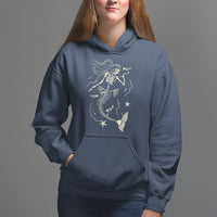Halloween Mermaid Hoodie Mermaid Skeleton Spooky Season In Ocean - Wonder Print Shop