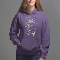Halloween Mermaid Hoodie Mermaid Skeleton Spooky Season In Ocean - Wonder Print Shop