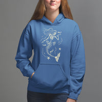 Halloween Mermaid Hoodie Mermaid Skeleton Spooky Season In Ocean - Wonder Print Shop