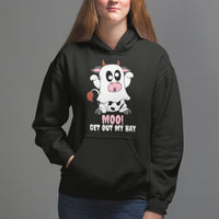 Halloween Hoodie MOO Get Out My Hay Cow Boo Ghost - Wonder Print Shop