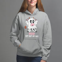 Halloween Hoodie MOO Get Out My Hay Cow Boo Ghost - Wonder Print Shop
