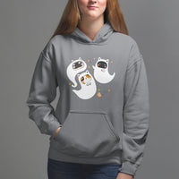 Halloween Cat Lover Hoodie Spooky Cute Ghost Costume - Wonder Print Shop