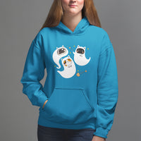 Halloween Cat Lover Hoodie Spooky Cute Ghost Costume - Wonder Print Shop