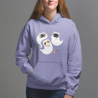 Halloween Cat Lover Hoodie Spooky Cute Ghost Costume - Wonder Print Shop
