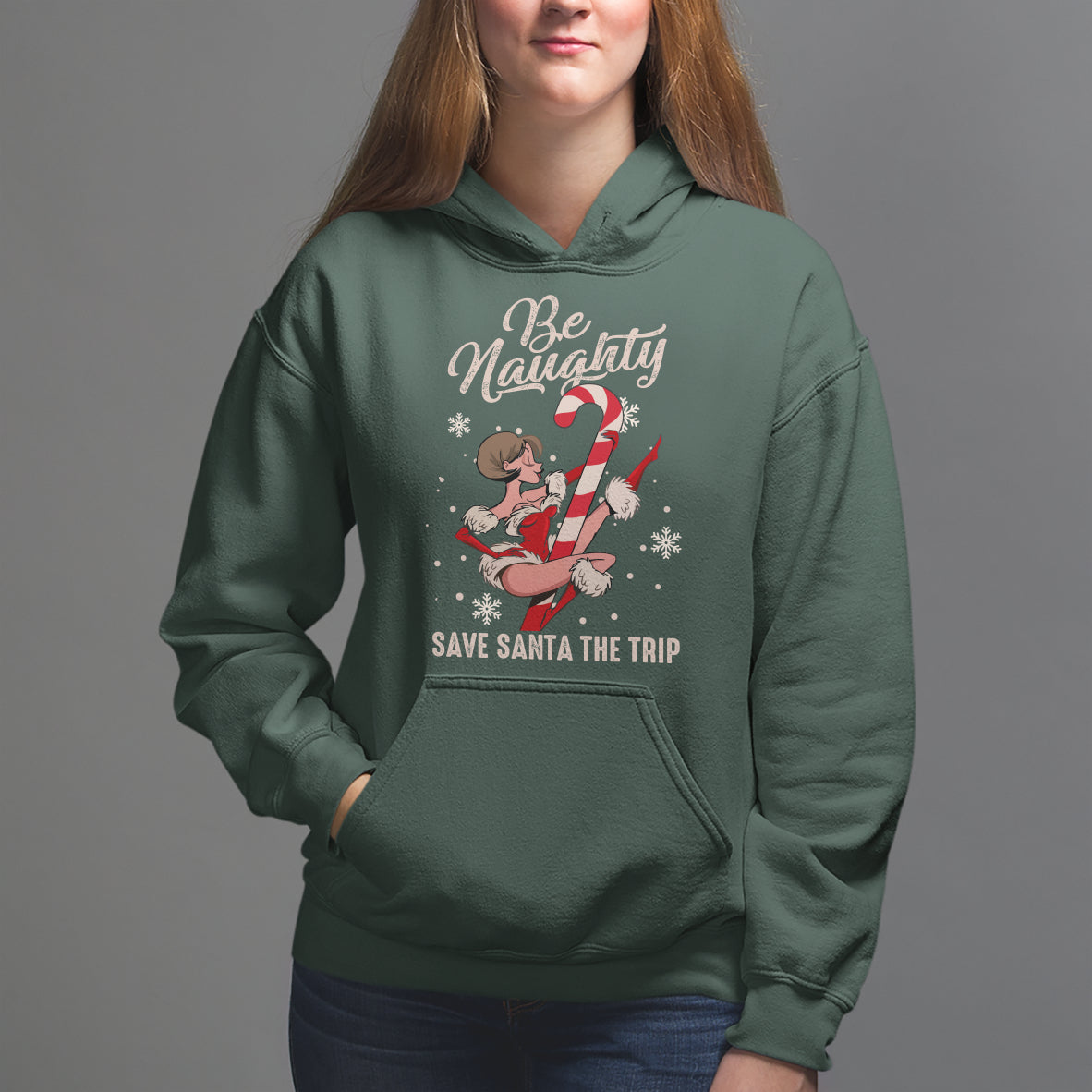 Christmas Hoodie Candy North Pole Be Naughty Save Santa The Trip - Wonder Print Shop