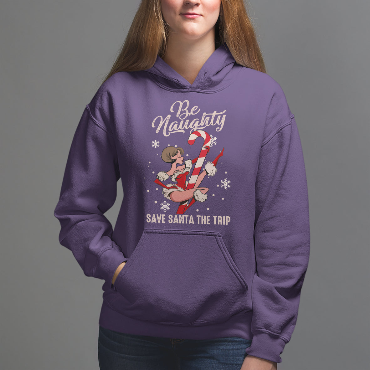Christmas Hoodie Candy North Pole Be Naughty Save Santa The Trip - Wonder Print Shop