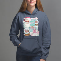 Christmas Hoodie Vintage Pink Santa Claus Ho Ho Ho - Wonder Print Shop