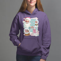 Christmas Hoodie Vintage Pink Santa Claus Ho Ho Ho - Wonder Print Shop