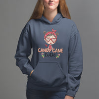 Candy Cane Cutie Christmas Cute Girl Kid Messy Bun Hoodie - Wonder Print Shop