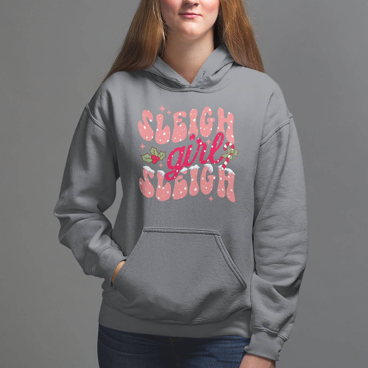 Sleigh Girl Sleigh Christmas Festive Winter Holiday Party Hoodie - Wonder Print Shop