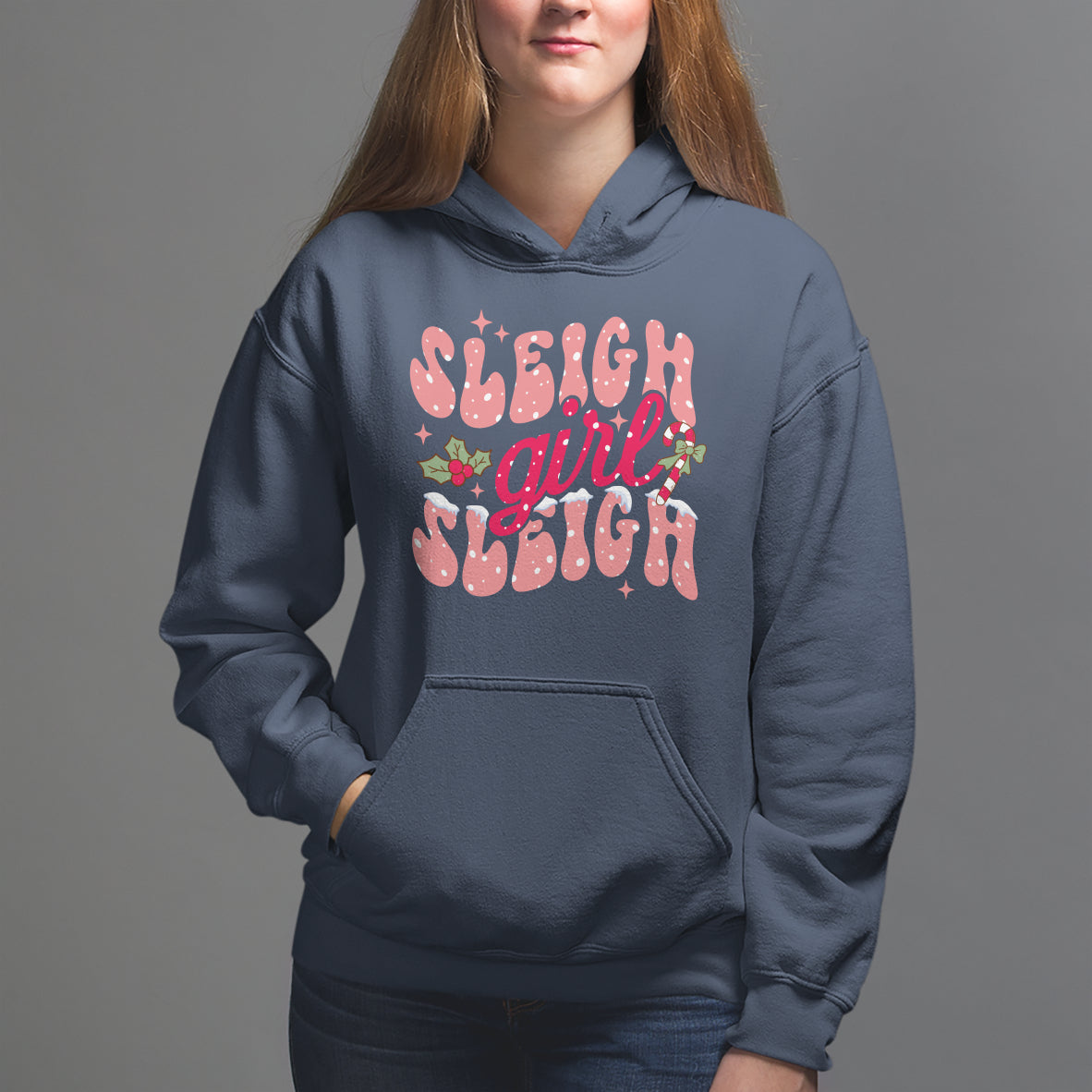 Sleigh Girl Sleigh Christmas Festive Winter Holiday Party Hoodie - Wonder Print Shop