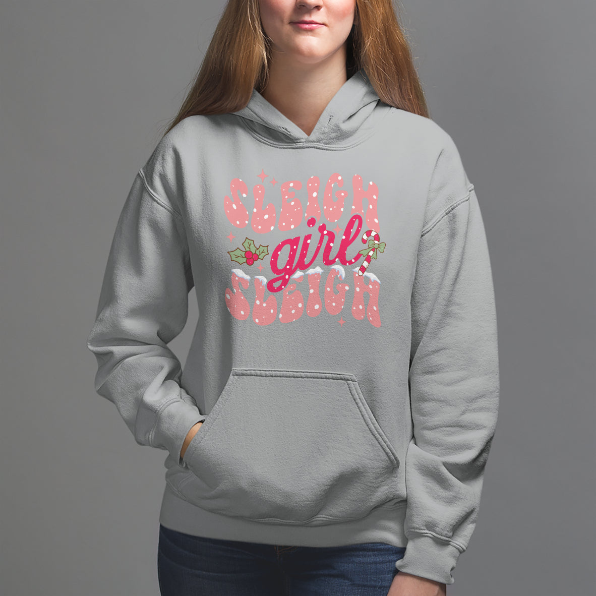Sleigh Girl Sleigh Christmas Festive Winter Holiday Party Hoodie - Wonder Print Shop