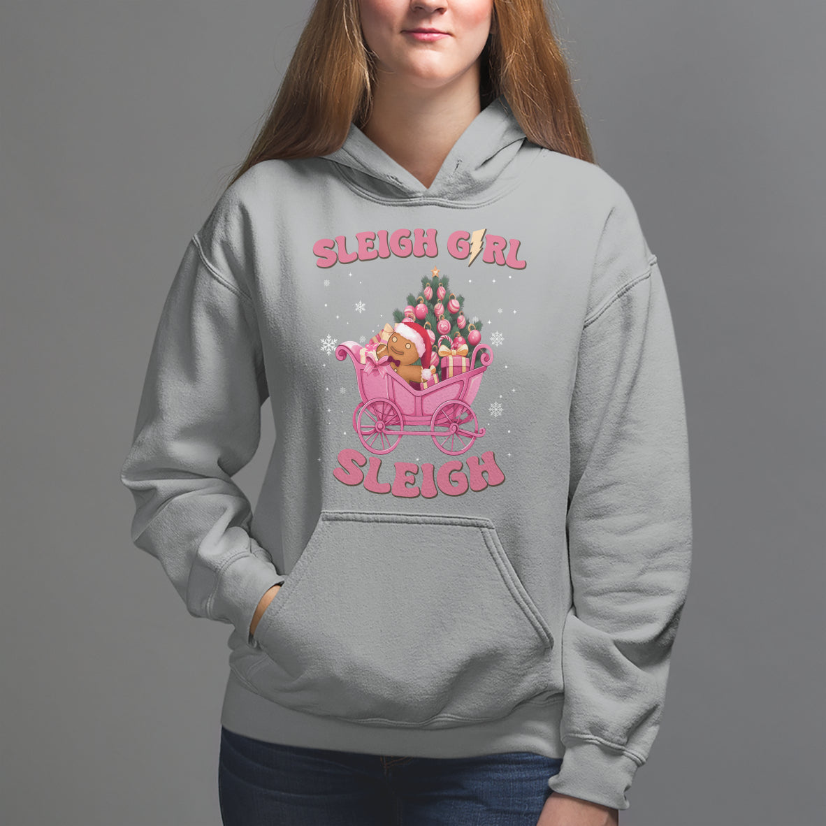 Sleigh Girl Sleigh Christmas Groovy Gingerbread Man Xmas Holidays Hoodie - Wonder Print Shop
