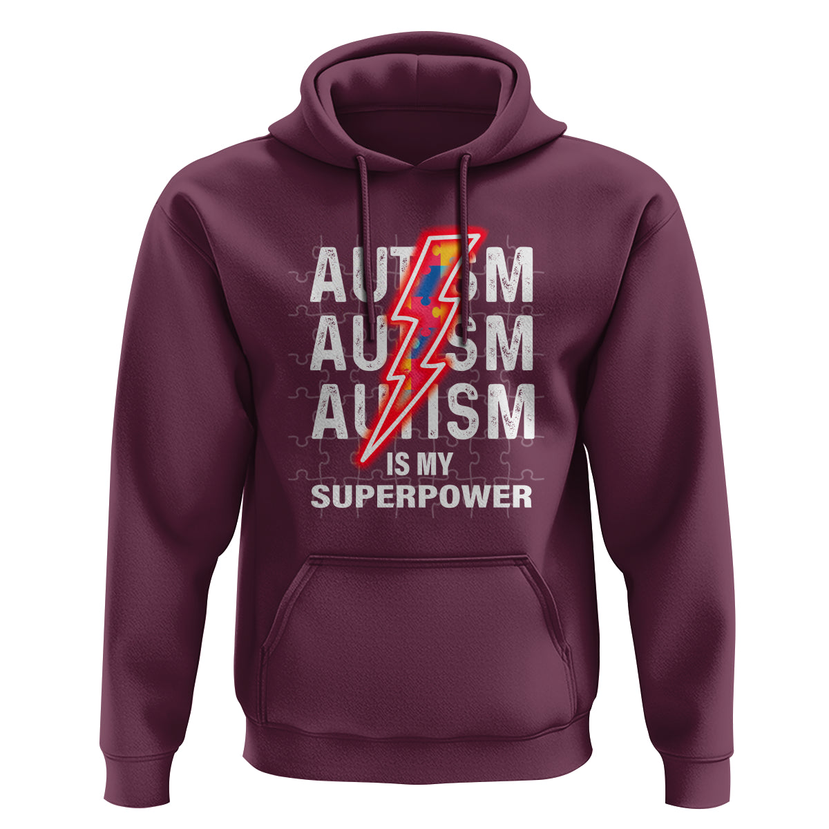 Autistic Hoodie Autism Is My Super Power Brain Superhero - Wonder Print Shop