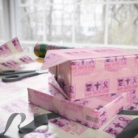 Hope Faith Cure Breast Cancer Awareness Wrapping Paper Roll Pink Ribbon Survivor Support Gift