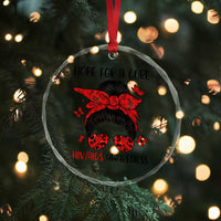 Hope For A Cure HIV Awareness Crystal Glass Ornament Strong Woman Red Ribbon Gift - Wonder Print Shop