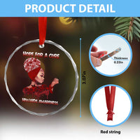 Hope For A Cure HIV Awareness Crystal Glass Ornament Support Squad Gift - Wonder Print Shop