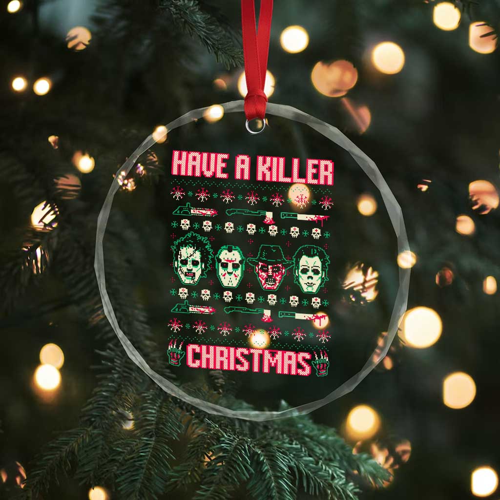 Horror Xmas Crystal Glass Ornament Have A Killer Christmas Horror Characters TS09