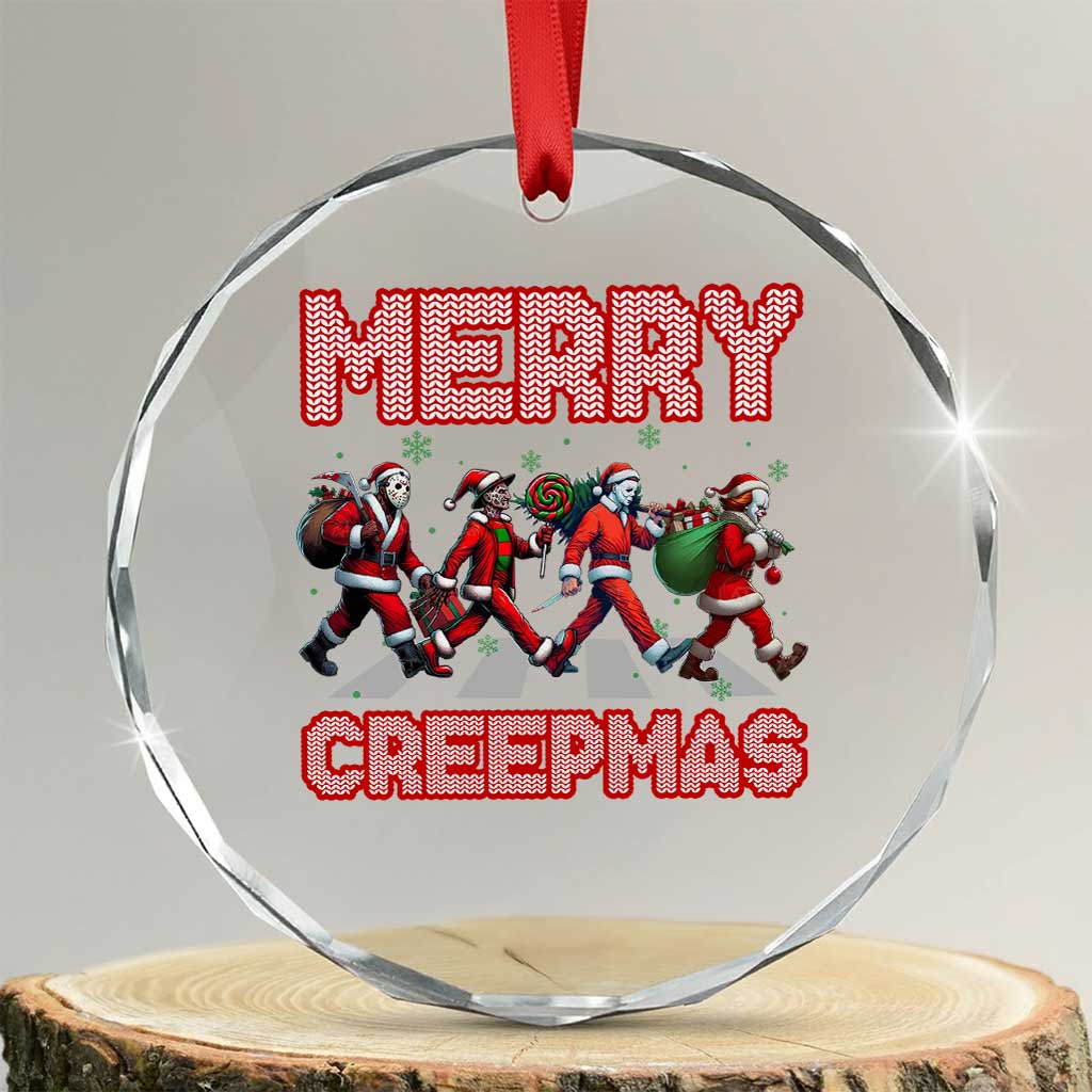 Horror Xmas Crystal Glass Ornament Merry Creepmas Horror Characters TS09